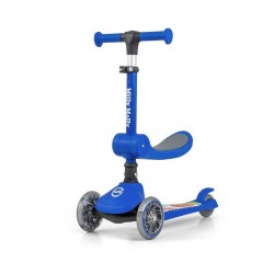Trojkolesová balančná kolobežka-scooter so sedadlom FUZZY pre deti blue modrá