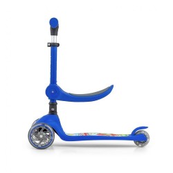 Trojkolesová balančná kolobežka-scooter so sedadlom FUZZY pre deti blue modrá #1
