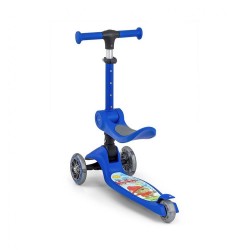 Trojkolesová balančná kolobežka-scooter so sedadlom FUZZY pre deti blue modrá #3
