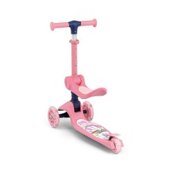 Trojkolesová balančná kolobežka-scooter so sedadlom FUZZY pre deti pink ružová #4