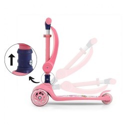 Trojkolesová balančná kolobežka-scooter so sedadlom FUZZY pre deti pink ružová #7