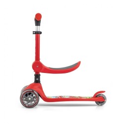 Trojkolesová balančná kolobežka-scooter so sedadlom FUZZY pre deti red Červená #1