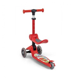 Trojkolesová balančná kolobežka-scooter so sedadlom FUZZY pre deti red Červená #3