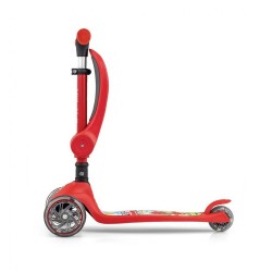 Trojkolesová balančná kolobežka-scooter so sedadlom FUZZY pre deti red Červená #4