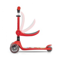 Trojkolesová balančná kolobežka-scooter so sedadlom FUZZY pre deti red Červená #6