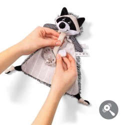 Uspávačik Baby Ono Otter Racoon Rocky s pútkom pre cumlík biela #1