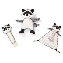Uspávačik Baby Ono Otter Racoon Rocky s pútkom pre cumlík biela #3