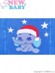 Vianočné bavlnené pančucháčky New Baby modré so slonom #1