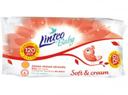 Vlhčené obrúsky Linteo Baby 120 ks Soft and cream podľa obrázku