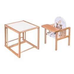 Vložka do drevených jedálenských stoličiek typu New Baby Victory biela medvedík a srdiečko #2