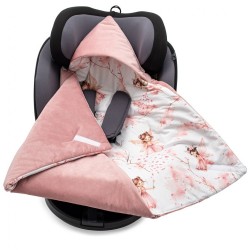 Zateplená zavinovačka do autosedačky New Baby pink ružová