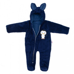 Zimná detská kombinéza New Baby Penguin tmavo modrá #1