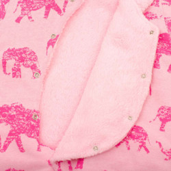 Zimná dojčenská kombinéza s kapucňou Baby Service Slony ružová #1