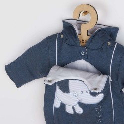 Zimná kombinézka New Baby Winter Elephant jeans modrá #1