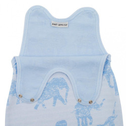 Zimné dojčenské dupačky Baby Service Slony sivé modrá #1