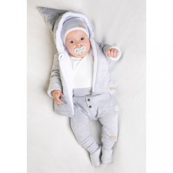 Zimný dojčenský kabátik s čiapočkou Nicol Kids Winter sivý #2