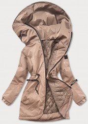 Dámska  bunda s kapucňou B8105, béžová