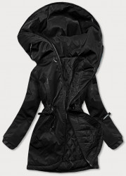 Dámska  bunda s kapucňou B8105, čierna