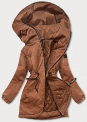 Dámska  bunda s kapucňou B8105, hnedá