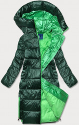 Dámska dlhá bunda AG1-J9063, zelená/zelená
