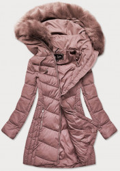 Dámska dlhá zimná bunda 7689, staroružová