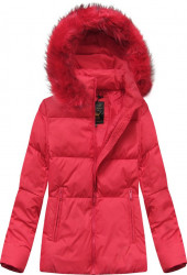 Dámska zimná bunda s kapucňou 7694 červená