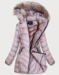 Dámska zimná bunda s odopínateľnými rukávmi W761BIG, ružová - Amando