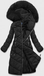 Dlhá dámska zimná bunda B8075-1, čierna