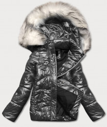 Krátka dámska zimná bunda 16M9052, čierna - Amando