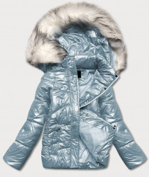 Krátka dámska zimná bunda 16M9052, modrá - Amando