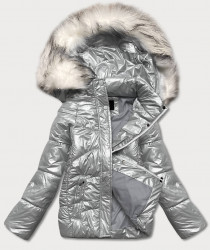 Krátka dámska zimná bunda 16M9052, sivá - Amando