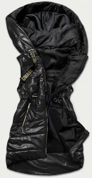 Lesklá vesta s kapucňou B8130-1, čierna