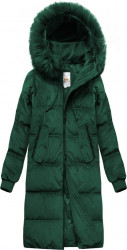 Menčestrová dlhá bunda s kapucňou 7763 zelená - Amando