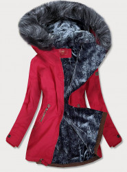 Nepremokavá zimná bunda M-923 červená/sivá