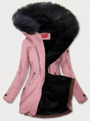 Nepremokavá zimná bunda M-923 ružová