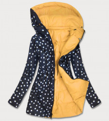 Obojstranná dámska bunda s bodkami W352 žltá - Amando #3