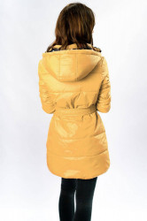 Obojstranná dámska bunda s bodkami W352 žltá - Amando #4