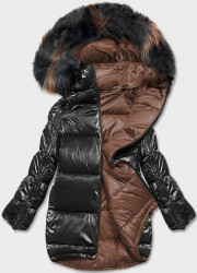 Obojstranná zimná bunda H-1088-01,čierna/hnedá