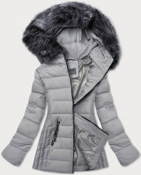 Prešívaná zimná bunda sivá B9526-9 - Amando