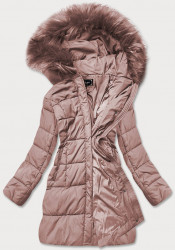Ružová dámska zimná bunda 7757BIG