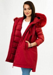 Štýlová dámska zimná bunda 7708 červená