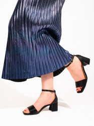 Dizajnové dámske čierne  sandále na širokom podpätku #2