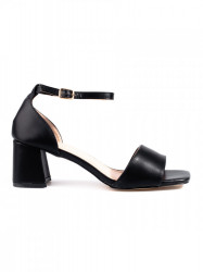 Dizajnové dámske čierne  sandále na širokom podpätku #3