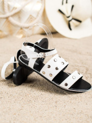Krásne dámske  sandále biele bez podpätku #4