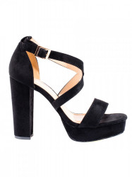 Luxusné  sandále dámske čierne na ihlovom podpätku #3