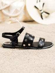 Moderné čierne dámske  sandále bez podpätku #2
