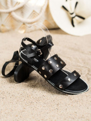 Moderné čierne dámske  sandále bez podpätku #3