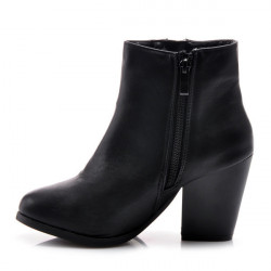 Parádne čierne členkové dámske topánky s módnym zipsom #4