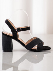 Praktické  sandále čierne dámske na širokom podpätku #2