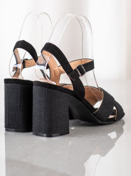 Praktické  sandále čierne dámske na širokom podpätku #3